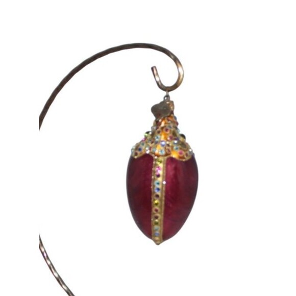 Jay Strongwater Purple Egg With Swarovski Crystal Bow Ornament - Picture 4 of 8